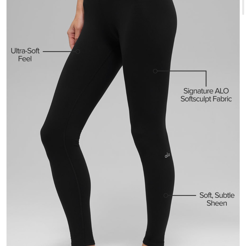 Alo Yoga Black High-Waist Softsculpt Leggings Full Length Small